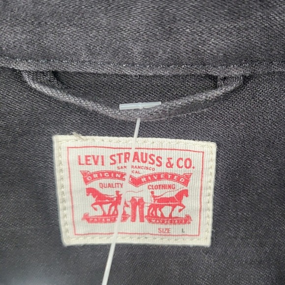 Levi Strauss Co Western Denim Shirt Black Pearl Snap Button Women Size Small New - Picture 3 of 10